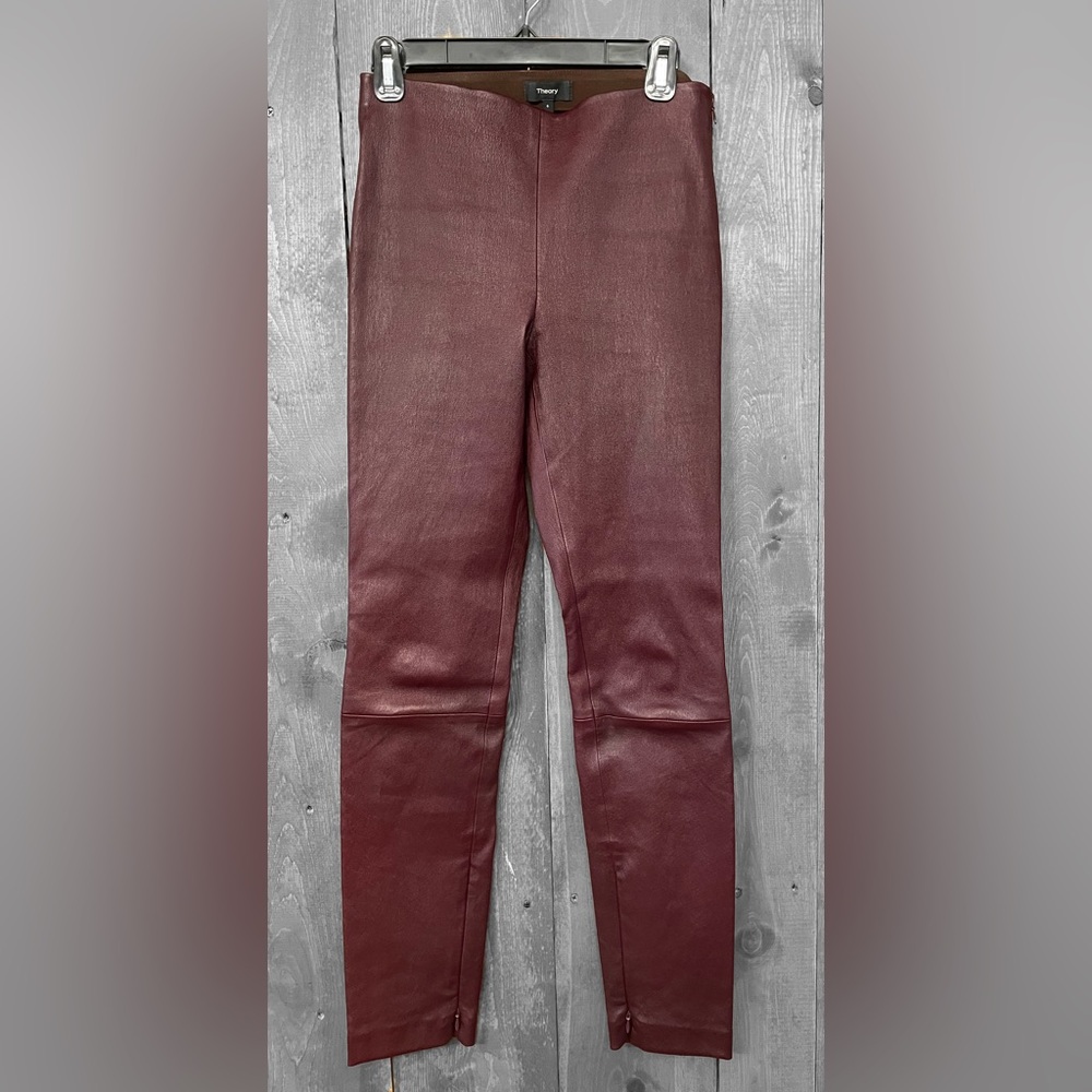 Burgundy Lambskin Pants size 6
